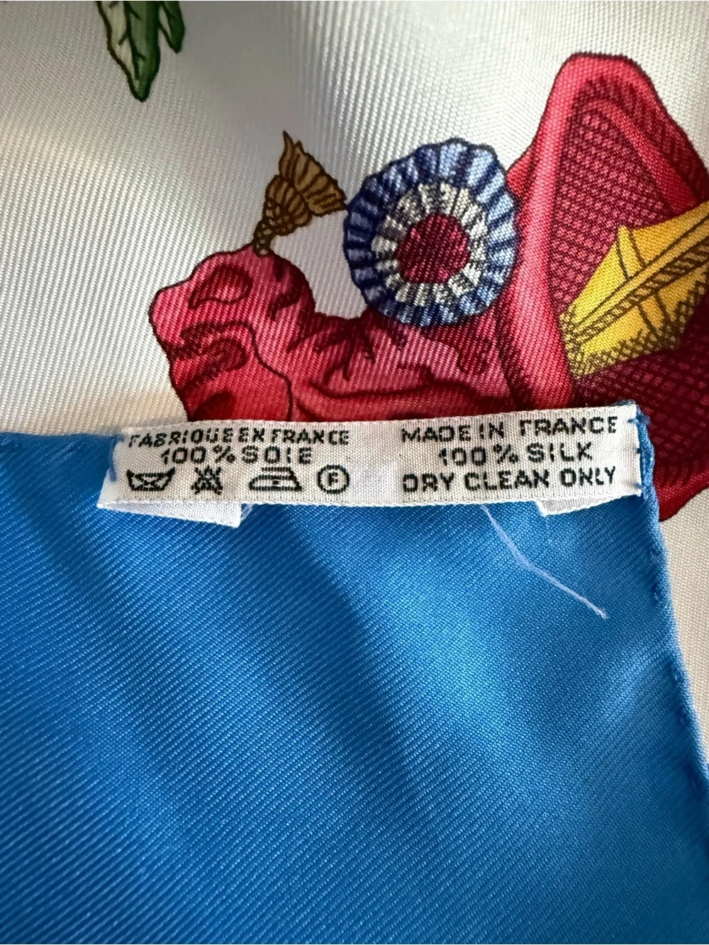 Hermès Vintage 1789 République Française Silk Carré 90 Scarf Blue/Multi